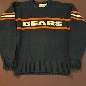 Vintage NFL Bears Navy and Orange Crewneck Sweater